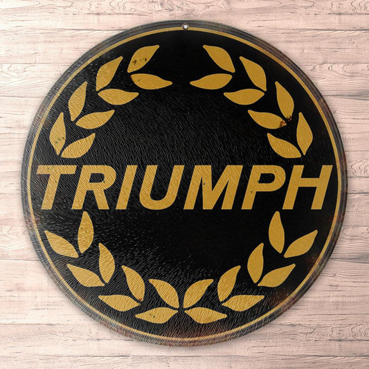 Triumph, Runde Skilte , Musemåtte Rundt , Kop Underlag, Underlagssæt-Runde Skilte-Triumph-Garage Culture Shop- garage - man cave - merchandise