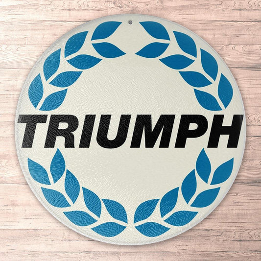 Triumph Runde Skilte , Musemåtte Rundt , Kop Underlag, Underlagssæt-Runde Skilte-Triumph-Garage Culture Shop- garage - man cave - merchandise