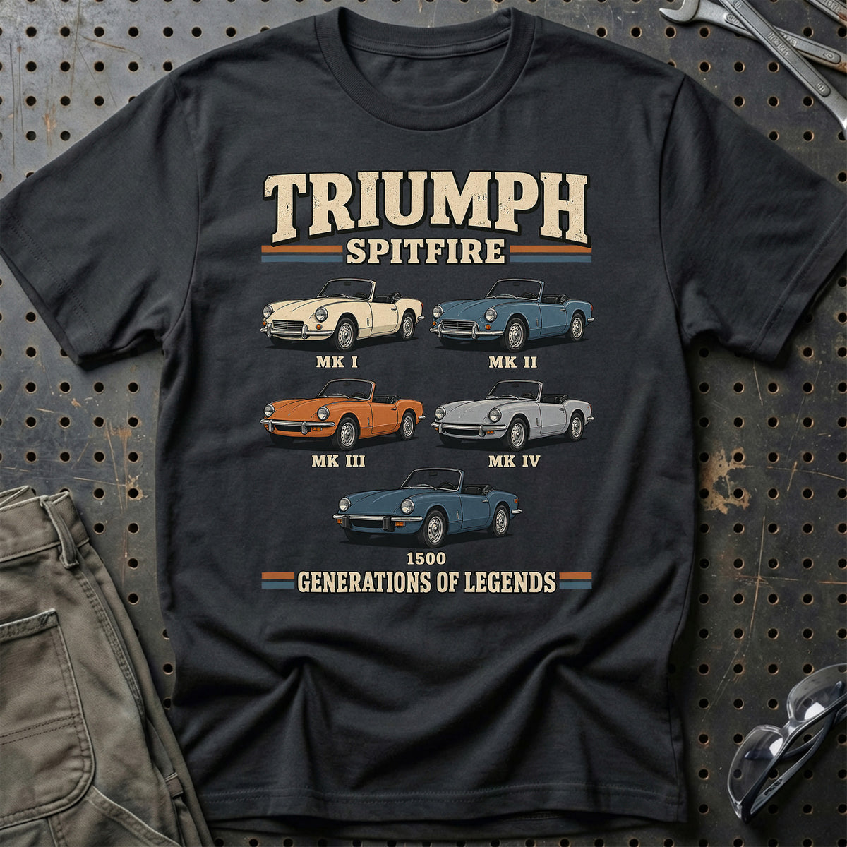 
Triumph Spitfire – Generations of Legends T-Shirt – Sort