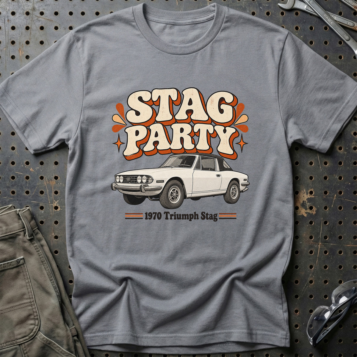 
Triumph Stag 1970 – Stag Party T-Shirt – Grå Sport