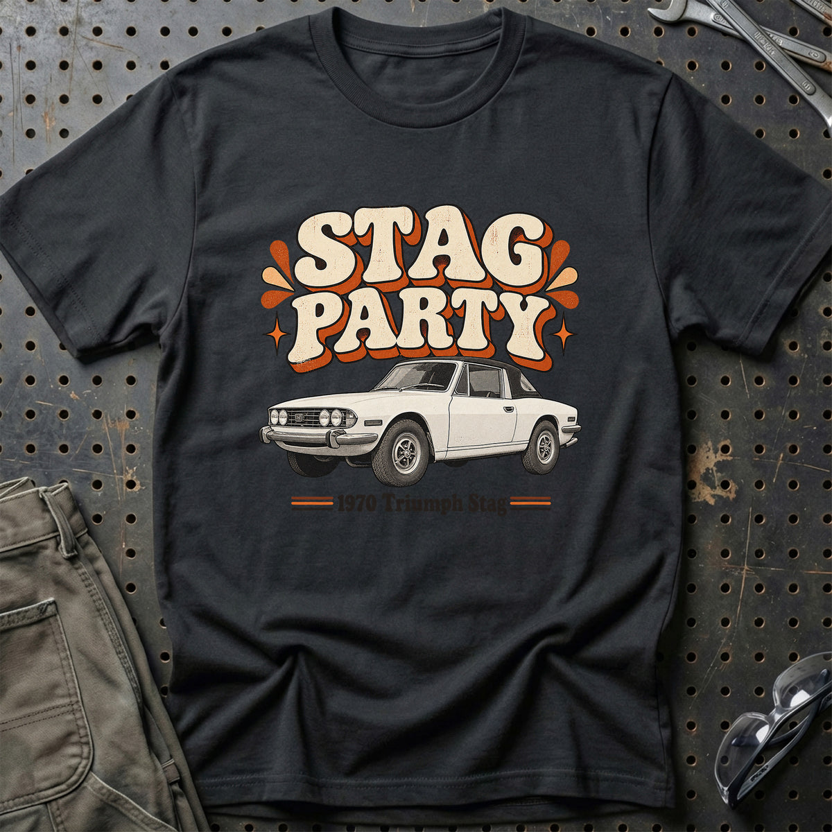
Triumph Stag 1970 – Stag Party T-Shirt – Sort