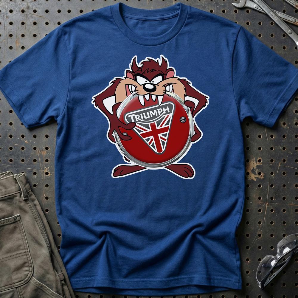 Triumph TAZ Unisex T-Shirt , Bomuld-Beklædning-Triumph-Blå Royal-S-Garage Culture Shop- garage - man cave - merchandise