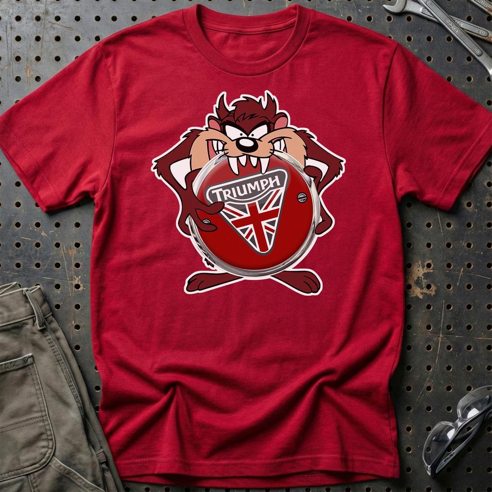 Triumph TAZ Unisex T-Shirt , Bomuld-Beklædning-Triumph-Rød-S-Garage Culture Shop- garage - man cave - merchandise