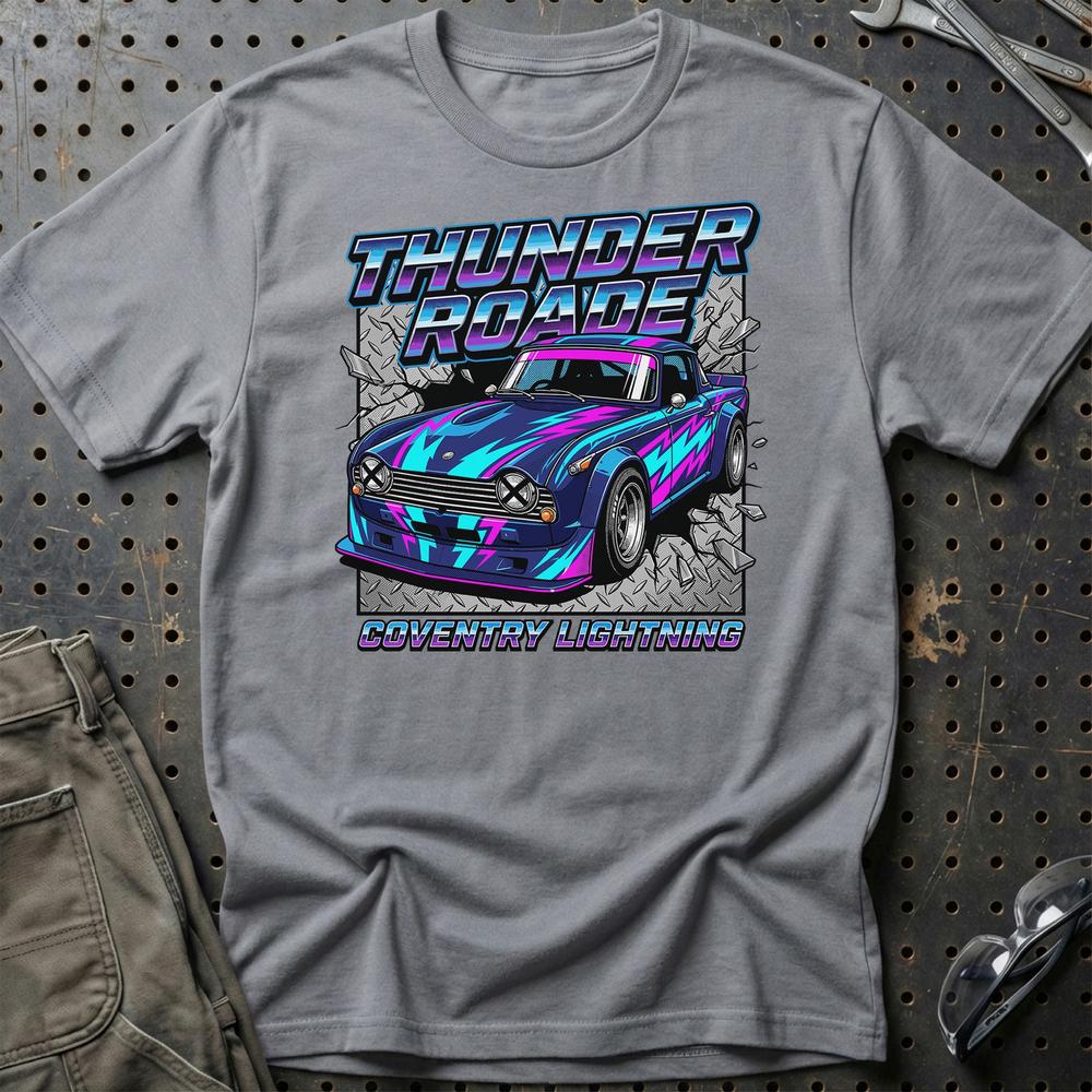 Triumph TR4 Thunder Roadster Coventry Lightning - Unisex T-Shirt-Beklædning-Triumph-Grå Sport-S-Garage Culture Shop- garage - man cave - merchandise
