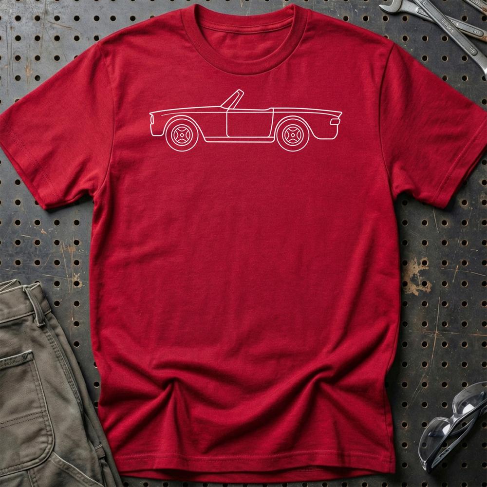 Triumph TR6 Outline - Unisex T-Shirt , Bomuld-Beklædning-Triumph-Rød-S-Garage Culture Shop- garage - man cave - merchandise