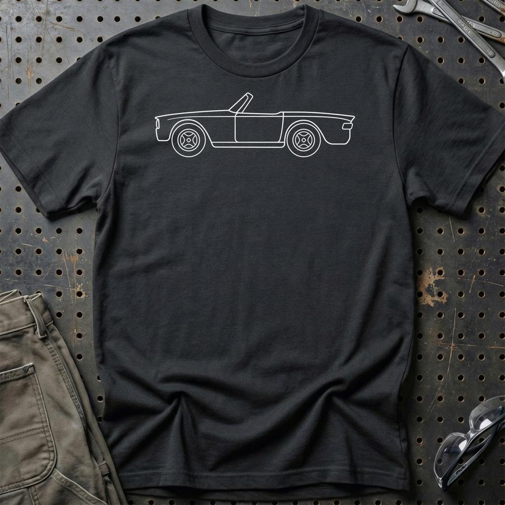 Triumph TR6 Outline - Unisex T-Shirt , Bomuld-Beklædning-Triumph-Sort-S-Garage Culture Shop- garage - man cave - merchandise