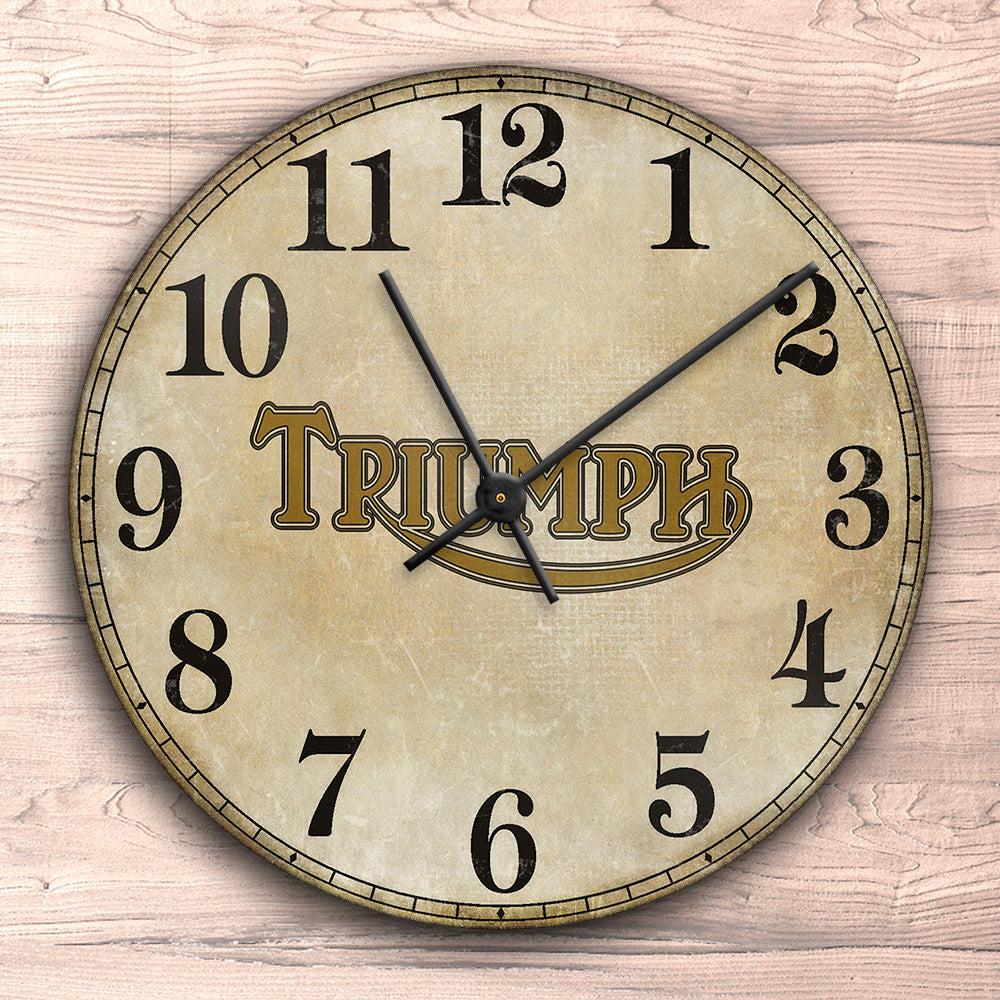 Triumph Vægur Rundt-Clock-Triumph-Garage Culture Shop- garage - man cave - merchandise