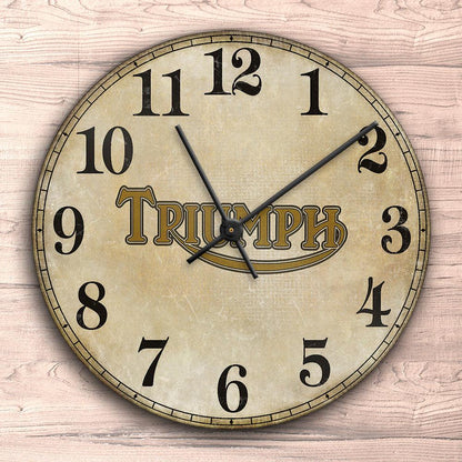 Triumph Vægur Rundt-Clock-Triumph-Garage Culture Shop- garage - man cave - merchandise