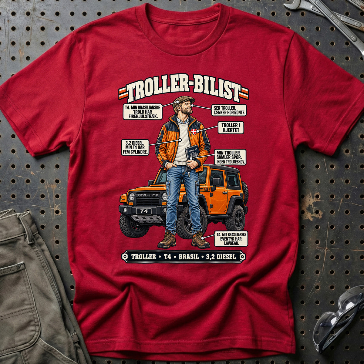 
Troller-Bilist T-Shirt – Rød