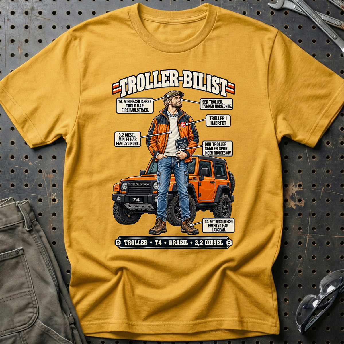 
Troller-Bilist T-Shirt – Guld