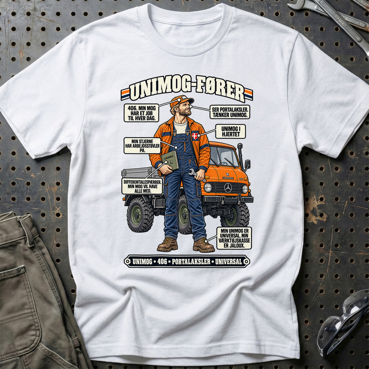
Unimog-Fører T-Shirt – Hvid
