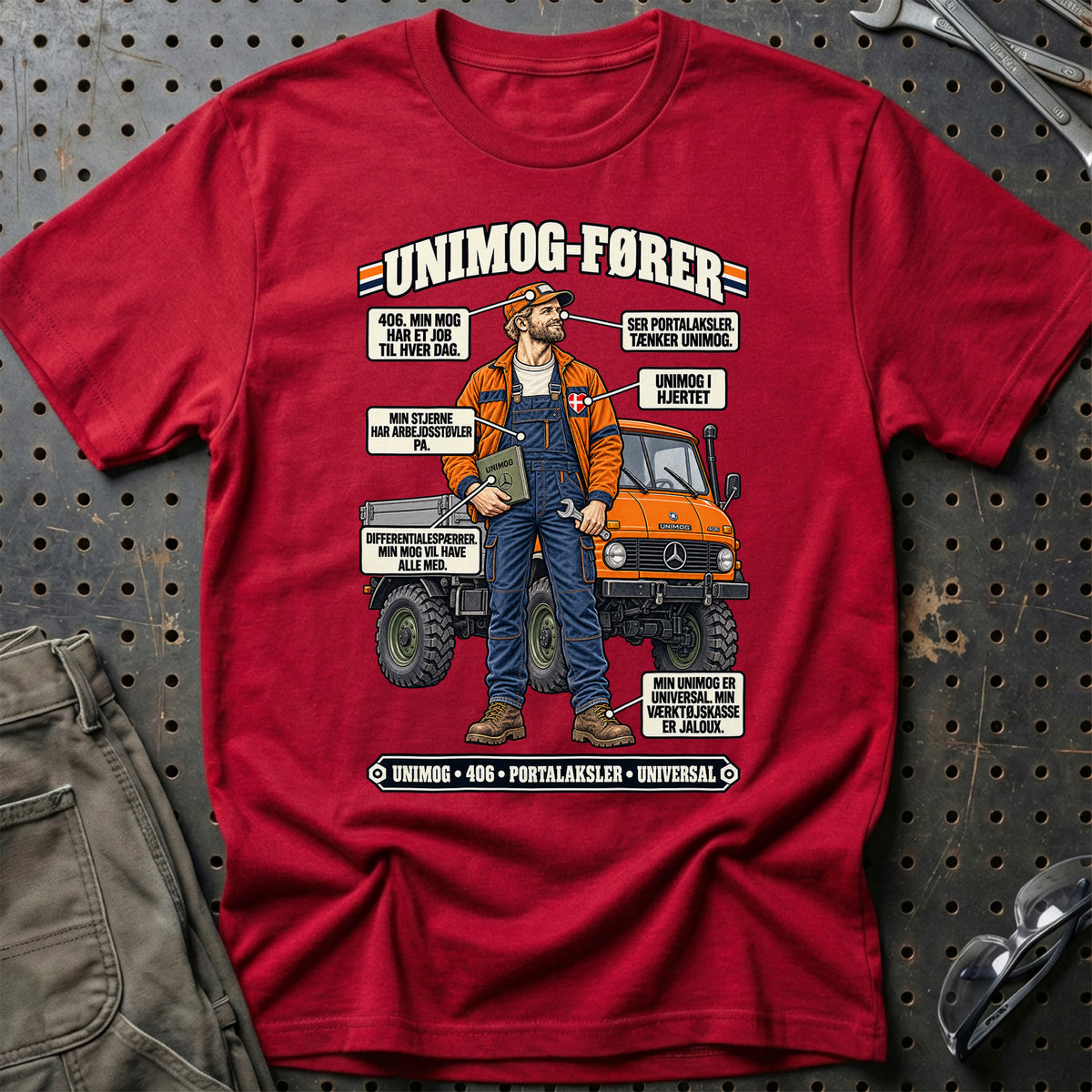 
Unimog-Fører T-Shirt – Rød