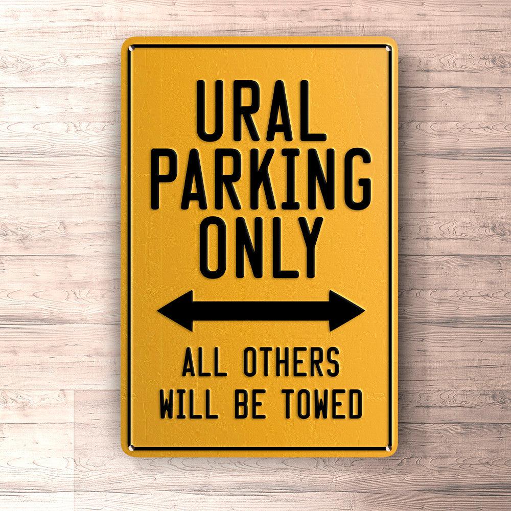 Ural Parking Only Skilte, Musemåtte, Dørmåtte , Plakat-Parking skilte-Ural-Garage Culture Shop- garage - man cave - merchandise