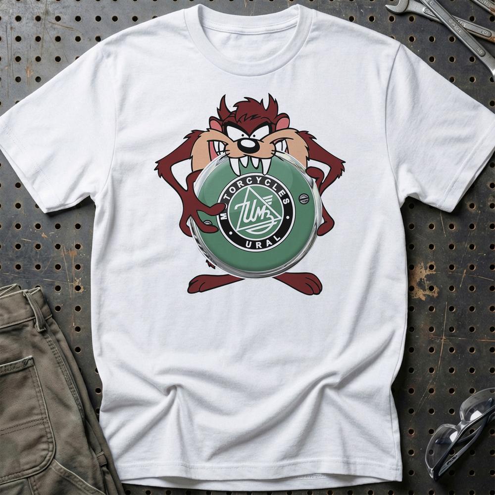 Ural TAZ T-Shirt-Beklædning-Ural-Hvid-S-Garage Culture Shop- garage - man cave - merchandise