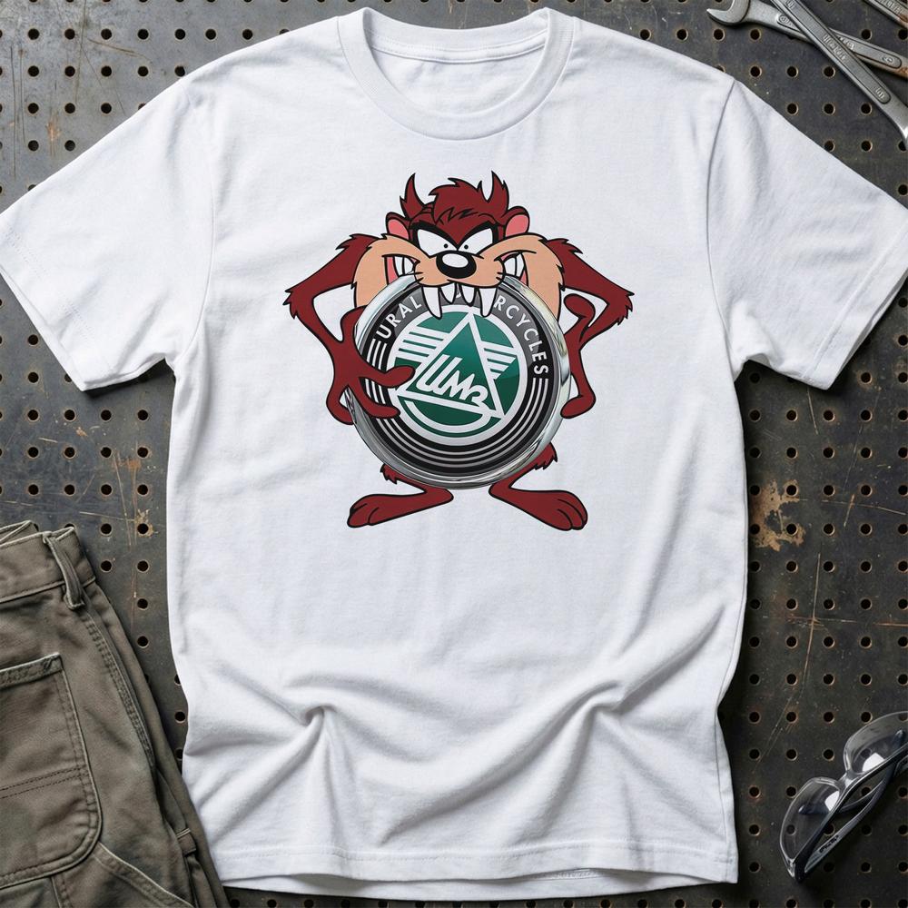 Ural TAZ Unisex T-Shirt , Bomuld-Beklædning-Ural-Hvid-S-Garage Culture Shop- garage - man cave - merchandise