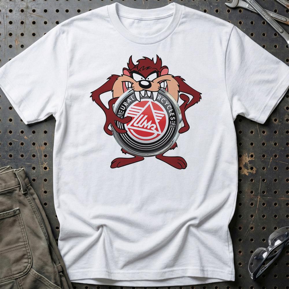 Ural TAZ Unisex T-Shirt , Bomuld-Beklædning-Ural-Hvid-S-Garage Culture Shop- garage - man cave - merchandise