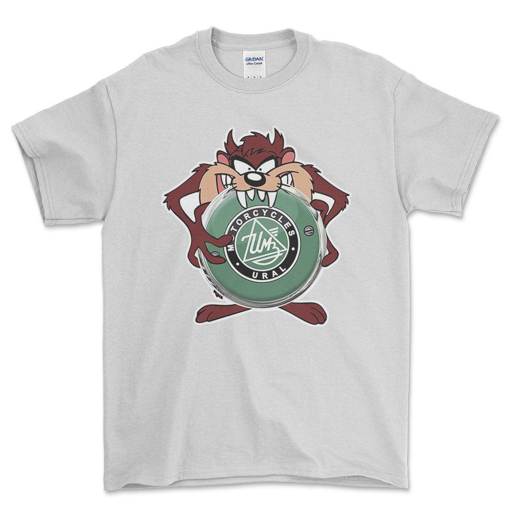 Ural TAZ Unisex T-Shirt , Bomuld-Beklædning-Ural-Hvid-S-Forside-Garage Culture Shop- garage - man cave - merchandise