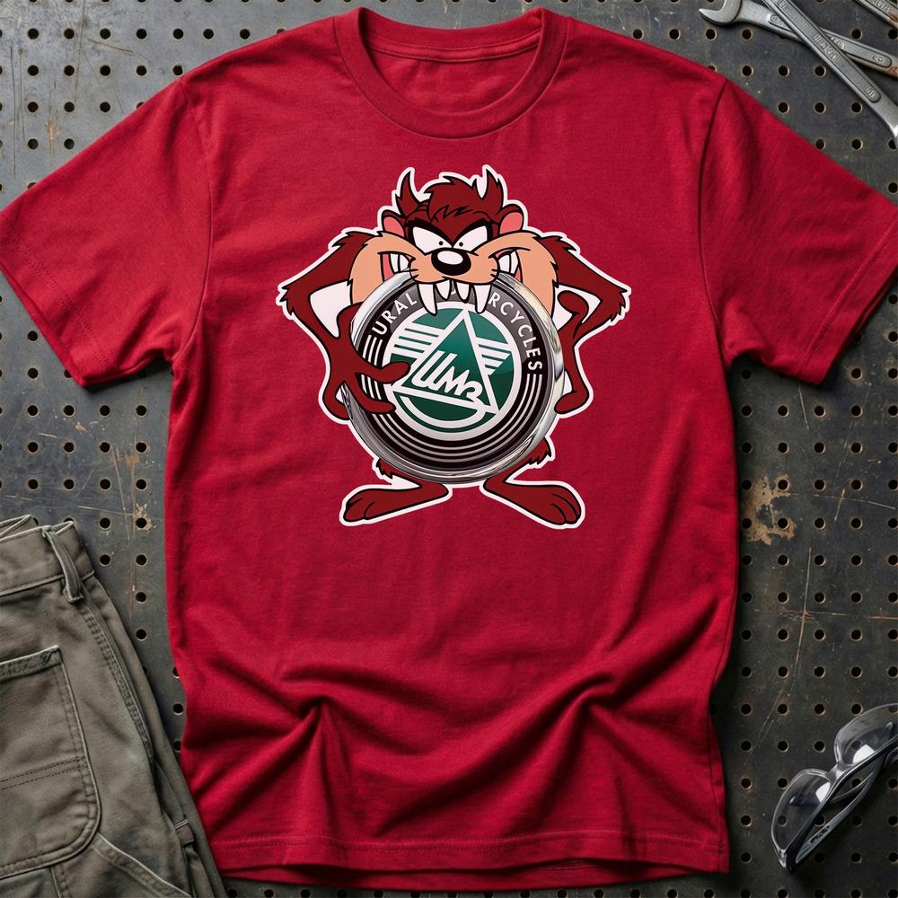 Ural TAZ Unisex T-Shirt , Bomuld-Beklædning-Ural-Rød-S-Garage Culture Shop- garage - man cave - merchandise