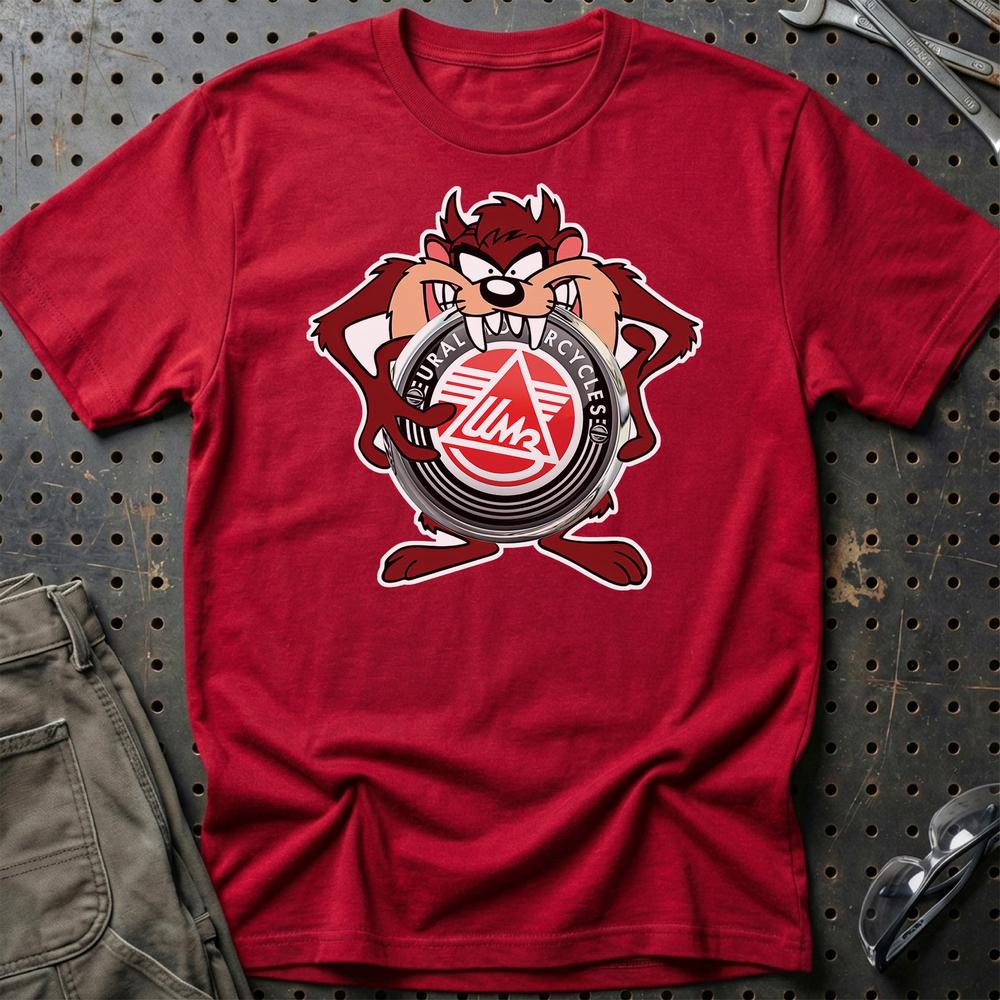 Ural TAZ Unisex T-Shirt , Bomuld-Beklædning-Ural-Rød-S-Garage Culture Shop- garage - man cave - merchandise