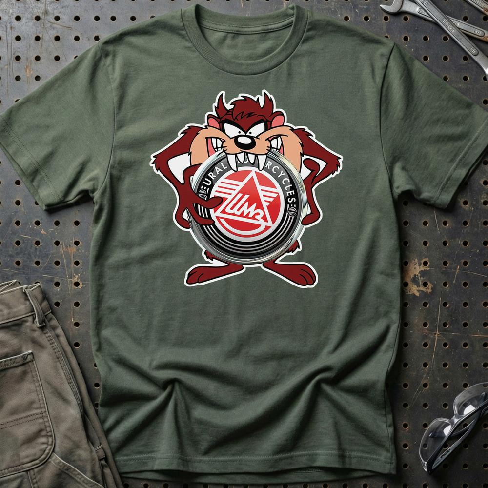 Ural TAZ Unisex T-Shirt , Bomuld-Beklædning-Ural-Grøn Militær-S-Garage Culture Shop- garage - man cave - merchandise