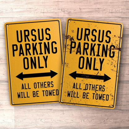 Ursus Parking Only Skilte, Musemåtte, Dørmåtte , Plakat-Parking skilte-Ursus-Garage Culture Shop- garage - man cave - merchandise