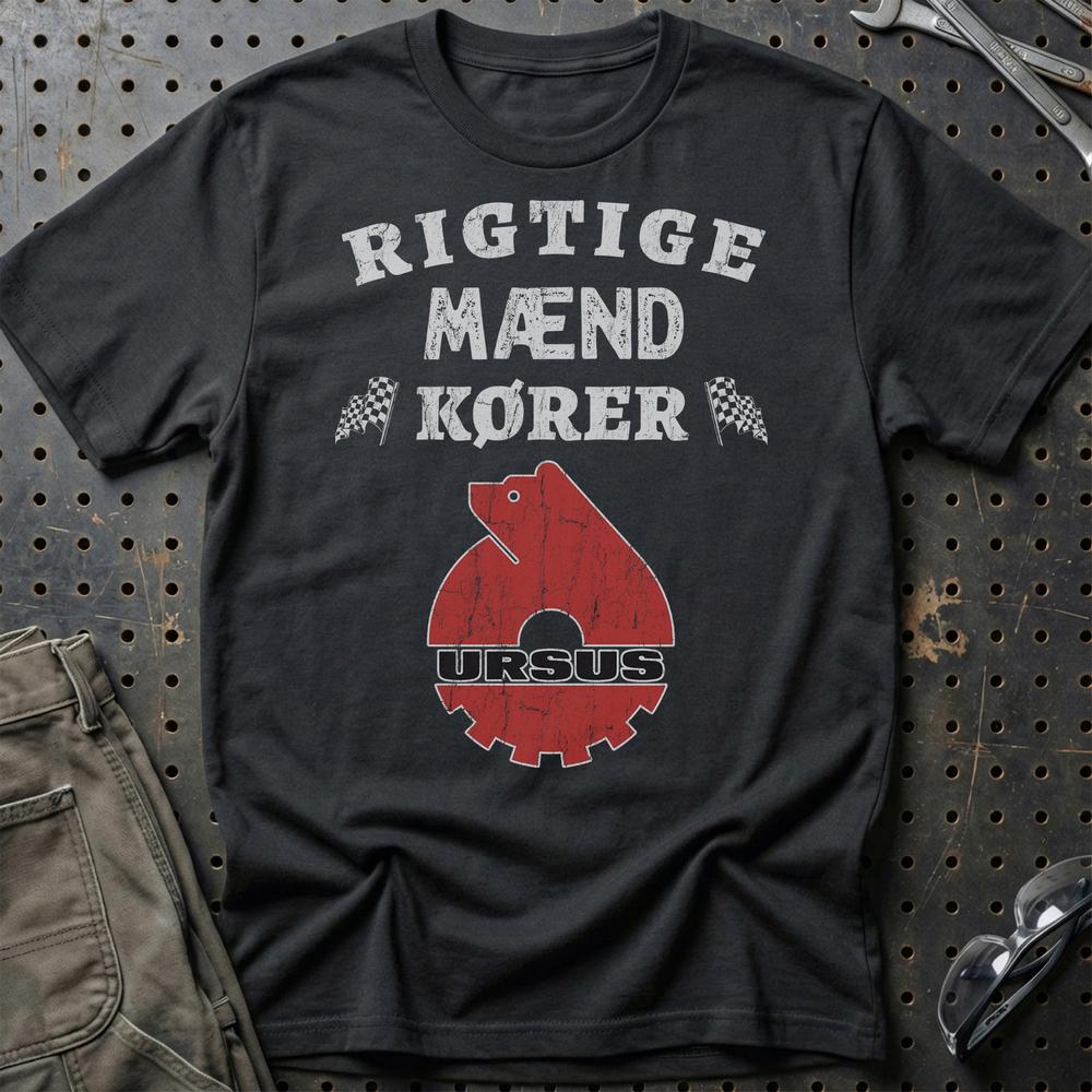 Ursus Rigtige Mænd Kører T-Shirt-Beklædning-Ursus-Sort-S-Garage Culture Shop- garage - man cave - merchandise