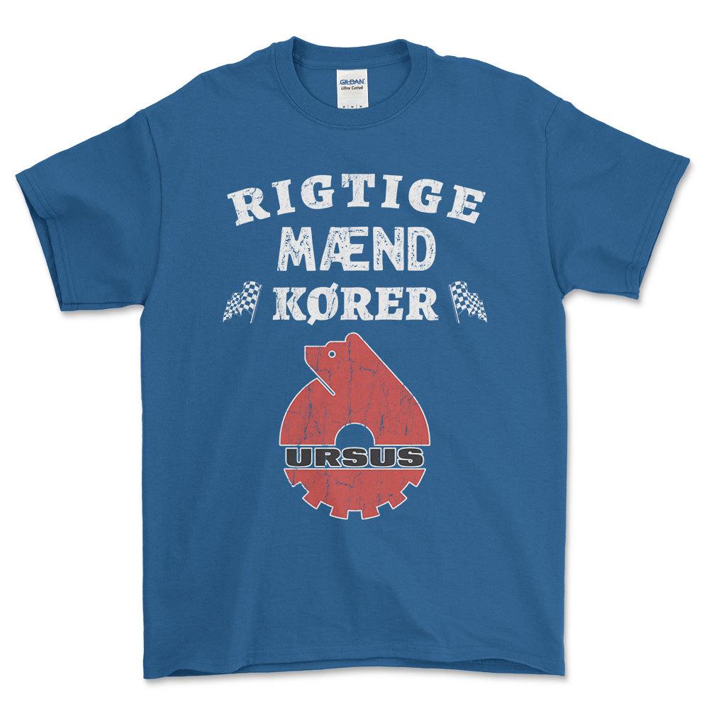 Ursus Rigtige Mænd Kører - Unisex T-Shirt , Bomuld-Beklædning-Ursus-Blå Royal-S-Forside-Garage Culture Shop- garage - man cave - merchandise