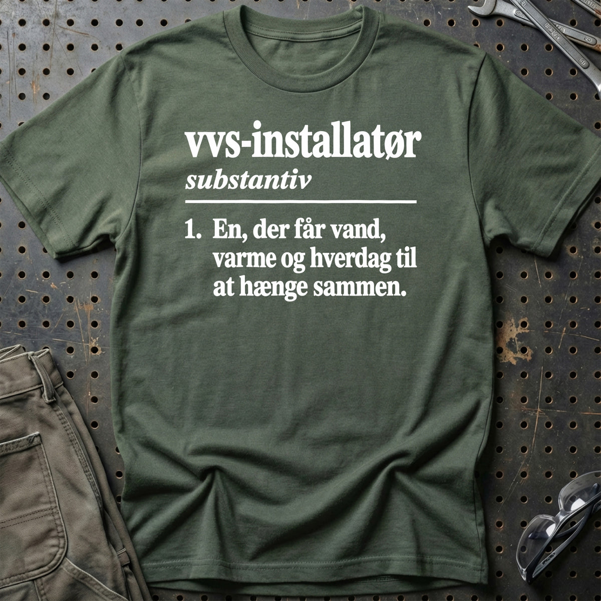 
VVS-installatør – Definition T-Shirt – Grøn Militær