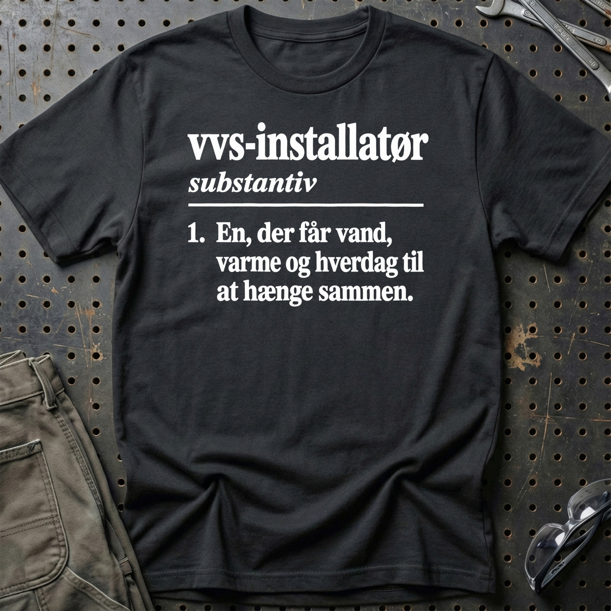 
VVS-installatør – Definition T-Shirt – Sort