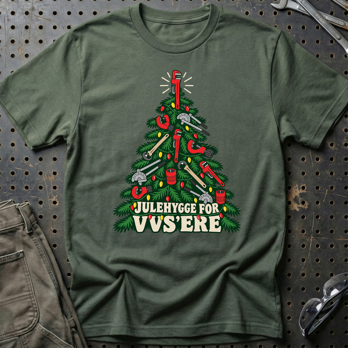 
VVS'er – Julehygge – Unisex T-Shirt – Grøn Militær
