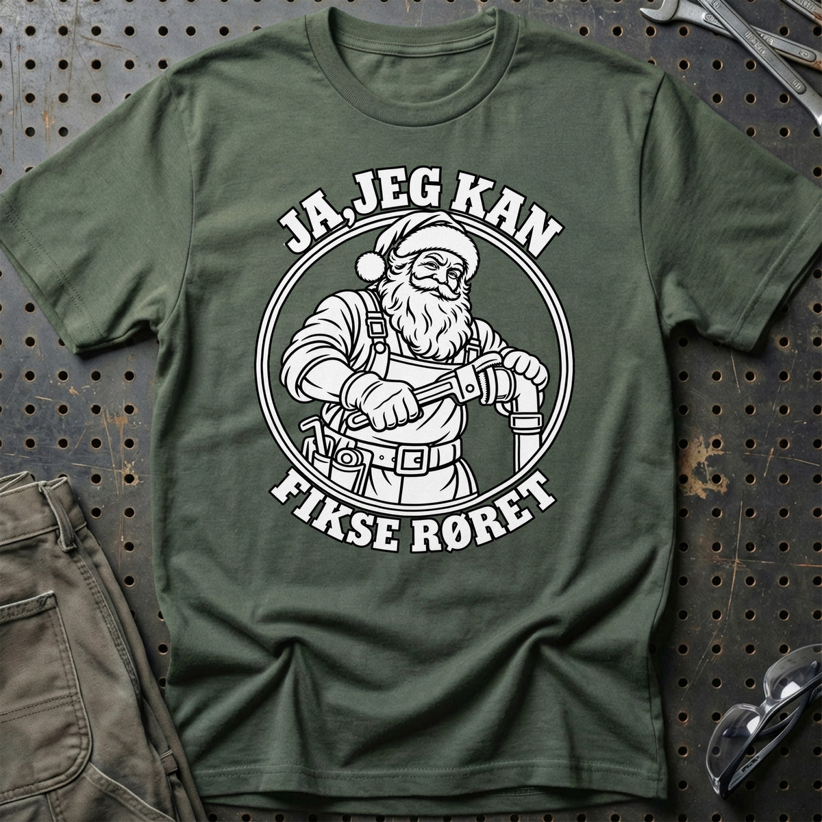 
VVS’er – Santa Kan Det – Jul T-Shirt – Grøn Militær