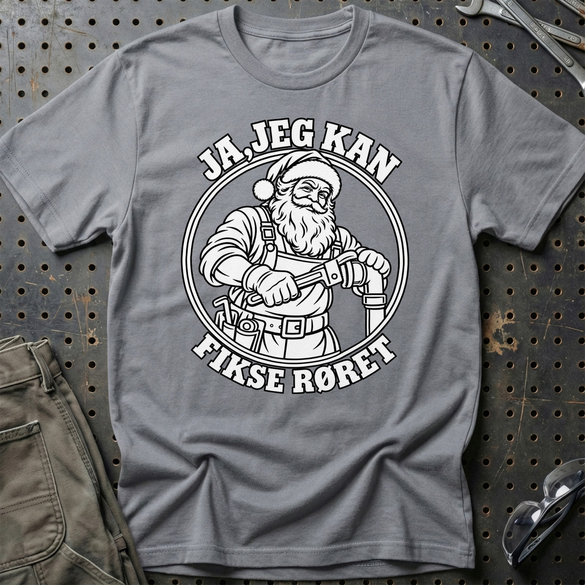 
VVS’er – Santa Kan Det – Jul T-Shirt – Grå Sport