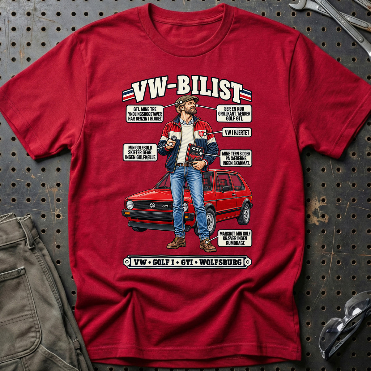 
VW-Bilist T-Shirt – Rød
