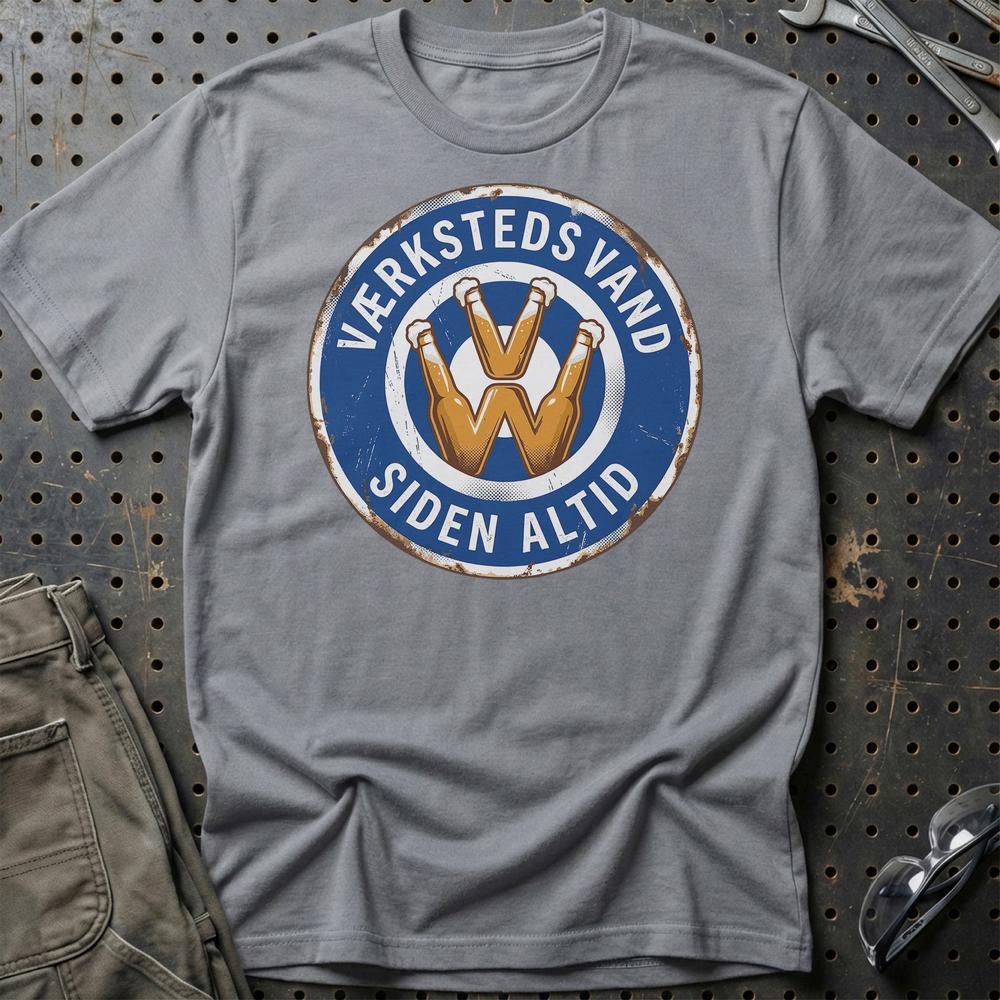 VW Værkstedsvand Siden Altid T-Shirt-Beklædning-VW-Grå Sport-S-Garage Culture Shop- garage - man cave - merchandise