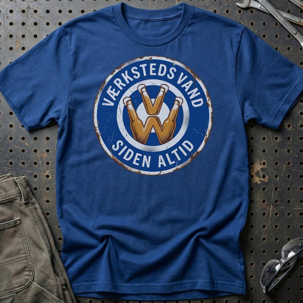 VW Værkstedsvand Siden Altid T-Shirt-Beklædning-VW-Blå Royal-S-Garage Culture Shop- garage - man cave - merchandise