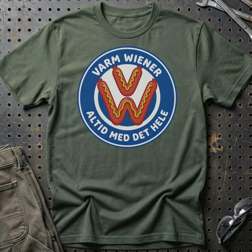 VW Varm Wiener Altid Med Det Hele T-Shirt-Beklædning-VW-Grøn Militær-S-Garage Culture Shop- garage - man cave - merchandise