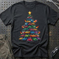 VW Volkswagen Aircooled Juletræ Christmas Tree T-Shirt-Beklædning-VW-Sort-S-Garage Culture Shop- garage - man cave - merchandise