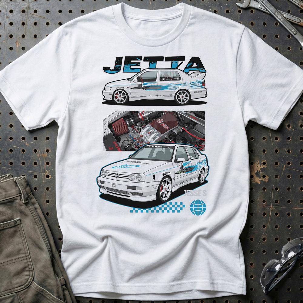 VW Volkswagen Jetta Fast And Furios Cars T-Shirt-Beklædning-VW-Hvid-S-Garage Culture Shop- garage - man cave - merchandise