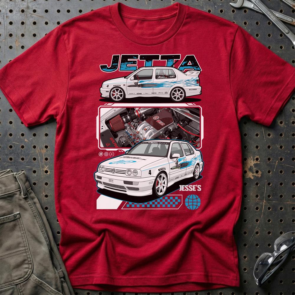 VW Volkswagen Jetta Fast And Furios Cars T-Shirt-Beklædning-VW-Rød-S-Garage Culture Shop- garage - man cave - merchandise
