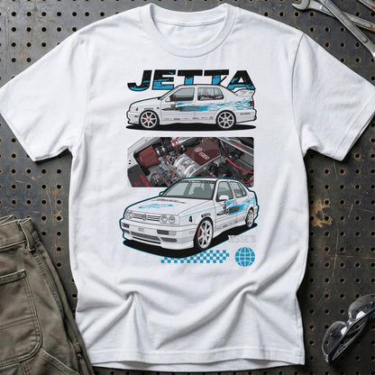 VW Volkswagen Jetta Fast And Furios Cars - Unisex T-Shirt-Beklædning-VW-Hvid-S-Garage Culture Shop- garage - man cave - merchandise