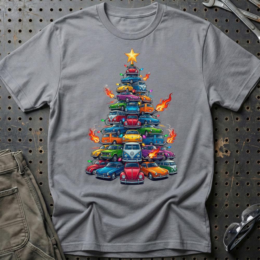 VW Volkswagen Juletræ Christmas Tree - Unisex T-Shirt-Beklædning-VW-Grå Sport-S-Garage Culture Shop- garage - man cave - merchandise