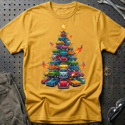VW Volkswagen Juletræ Christmas Tree - Unisex T-Shirt-Beklædning-VW-Guld-S-Garage Culture Shop- garage - man cave - merchandise
