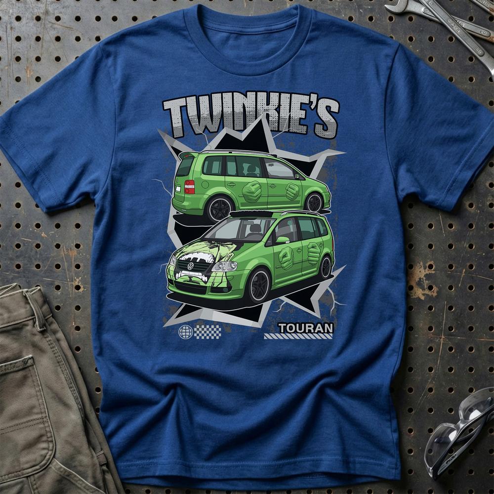 VW Volkswagen Touran Fast And Furios Cars T-Shirt-Beklædning-VW-Blå Royal-S-Garage Culture Shop- garage - man cave - merchandise
