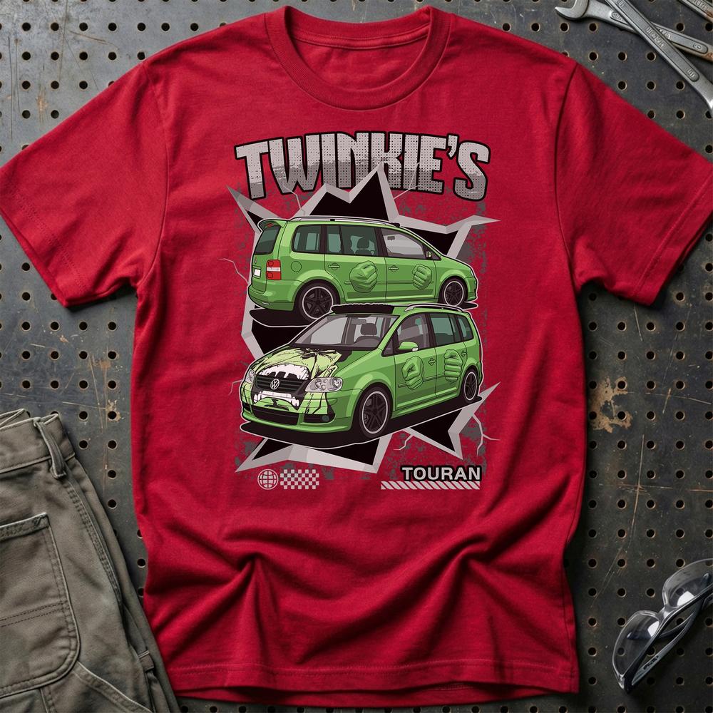 VW Volkswagen Touran Fast And Furios Cars T-Shirt-Beklædning-VW-Rød-S-Garage Culture Shop- garage - man cave - merchandise