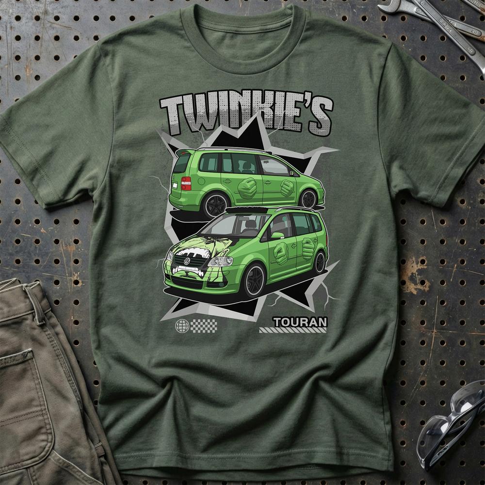 VW Volkswagen Touran Fast And Furios Cars T-Shirt-Beklædning-VW-Grøn Militær-S-Garage Culture Shop- garage - man cave - merchandise
