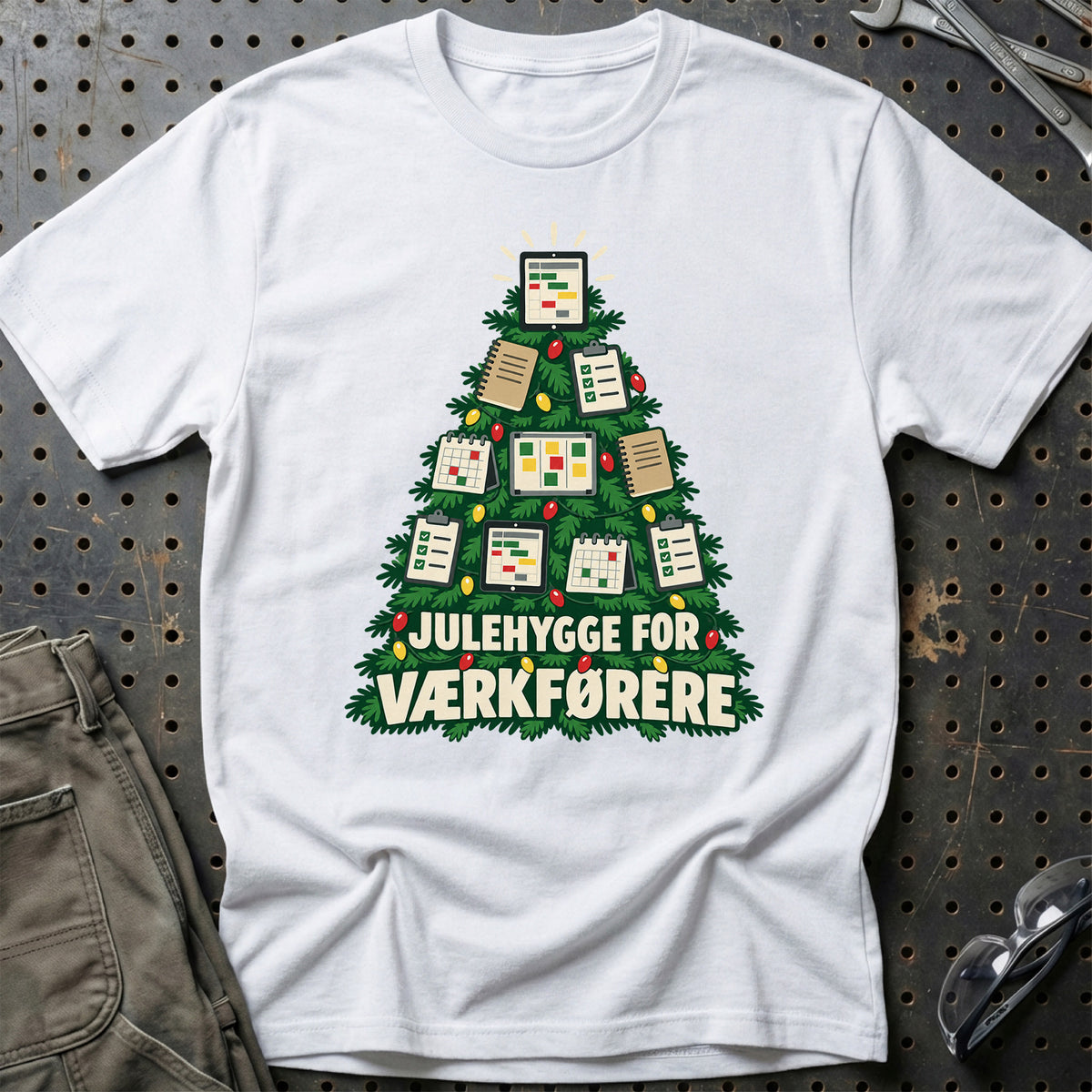 
Værkfører – Julehygge – Unisex T-Shirt – Hvid