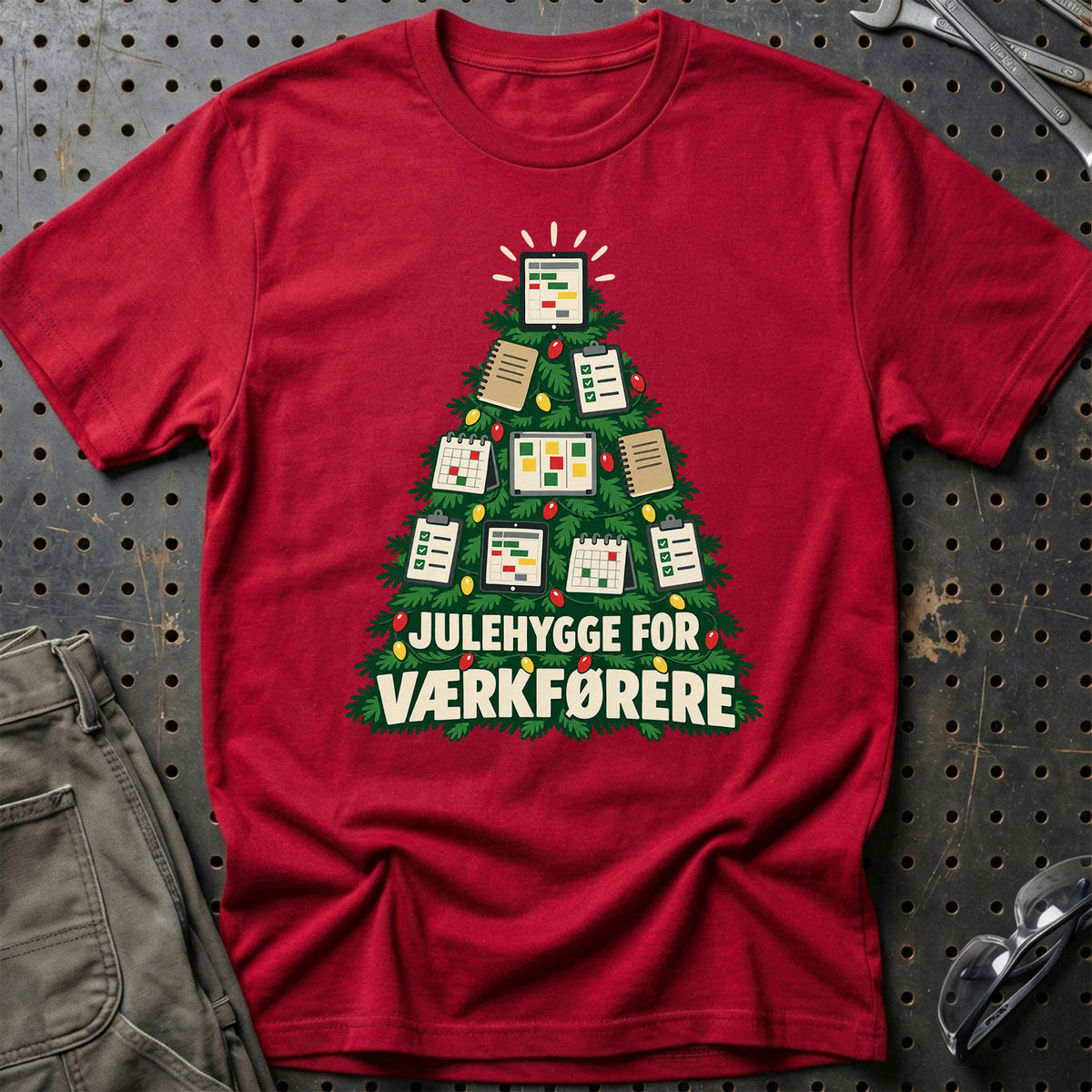 
Værkfører – Julehygge – Unisex T-Shirt – Rød