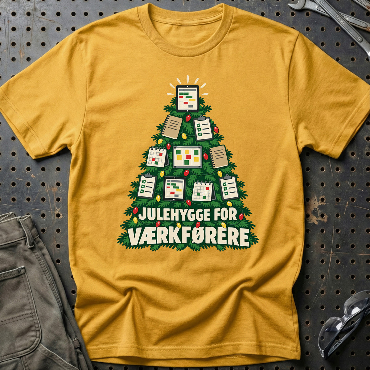 
Værkfører – Julehygge – Unisex T-Shirt – Guld