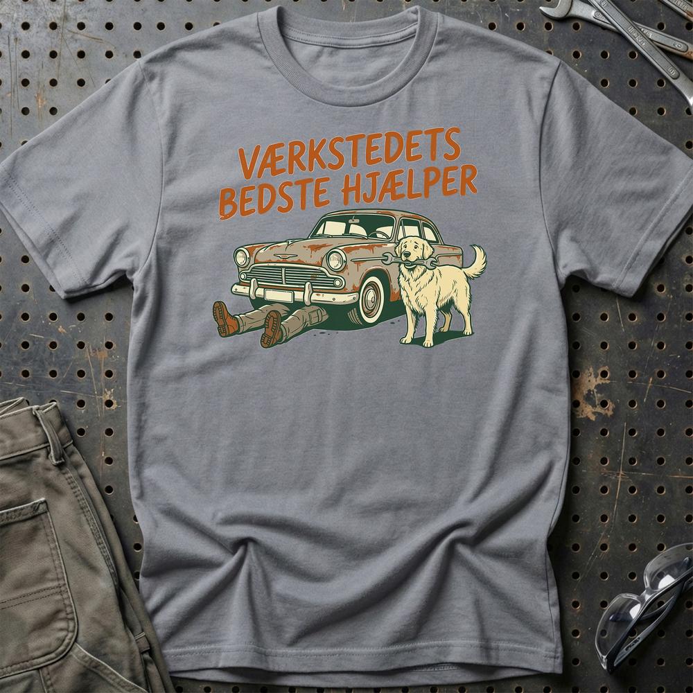 Værkstedets Bedste Hjælper T-Shirt-Beklædning-Garage Culture-Grå Sport-S-Garage Culture Shop- garage - man cave - merchandise