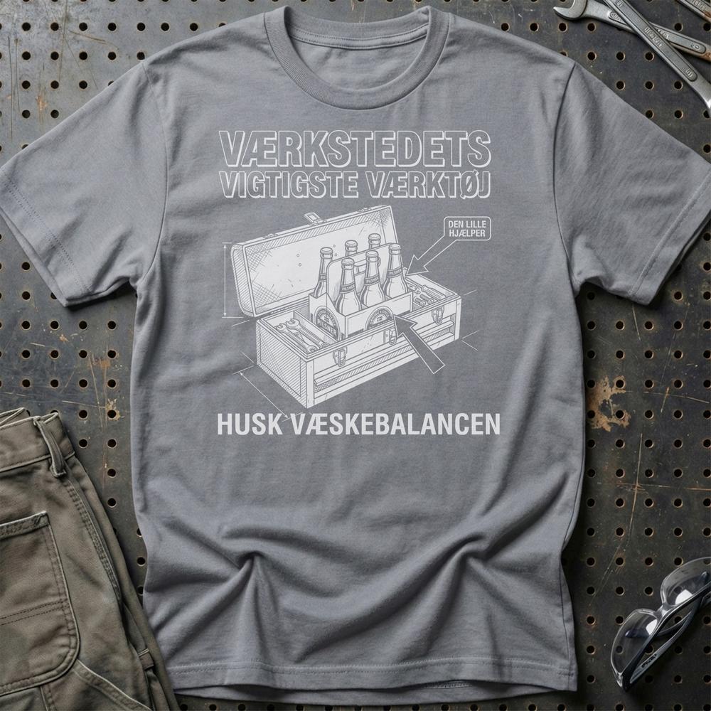 Værkstedets Vigtigste Værktøj T-Shirt-Beklædning-Funny Garage-Grå Sport-S-Garage Culture Shop- garage - man cave - merchandise